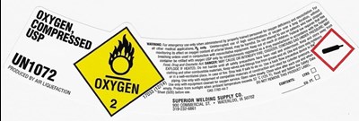 Oxygen Compressed Label (Superior Ws Oxygen Compressed   Sl)
